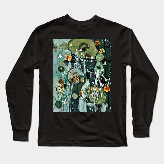 Abstract nasturtium. Long Sleeve T-Shirt by atep